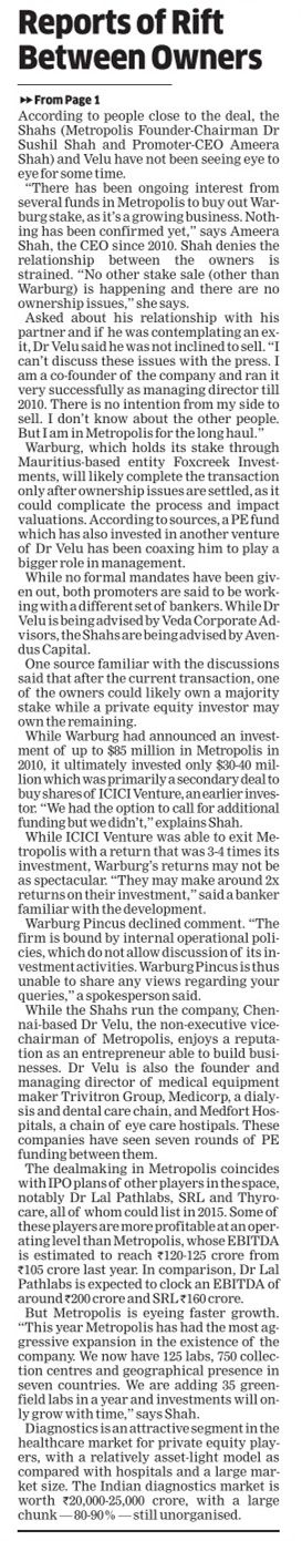 Reports of rift between owners